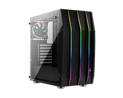 Semitorre AEROCOOL Gaming RGB S/Fuente Negra (KLAW)