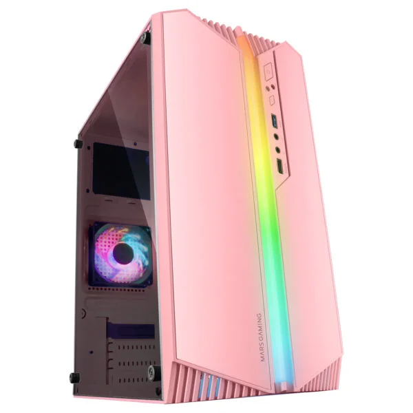 Caja Mars Gaming ARGB S/F mATX Mini-ITX Rosa (MCS1P)