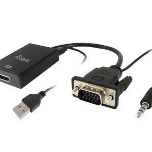 Adaptador EQUIP VGA-M a HDMI-H jack3.5 (EQ119038)
