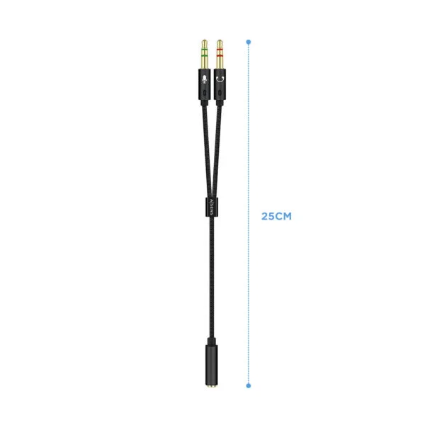 Adaptador AISENS Jack3.5/H a 2Jack3.5/M Neg (A128-0418)