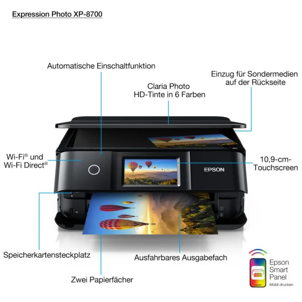 Multif Epson Expression XP-8700 WiFi Negra (C11CK46402)