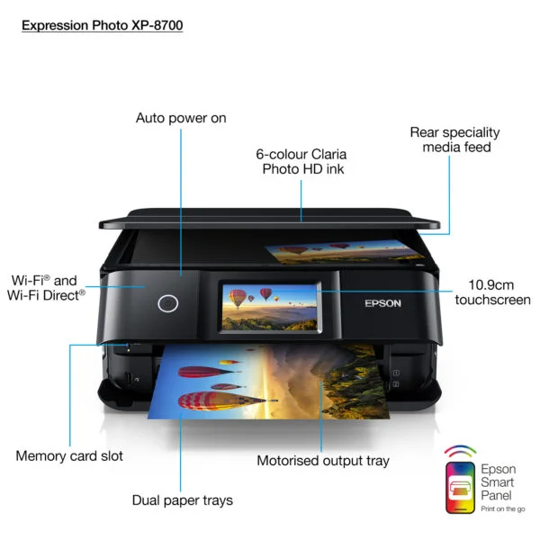 Multif Epson Expression XP-8700 WiFi Negra (C11CK46402)