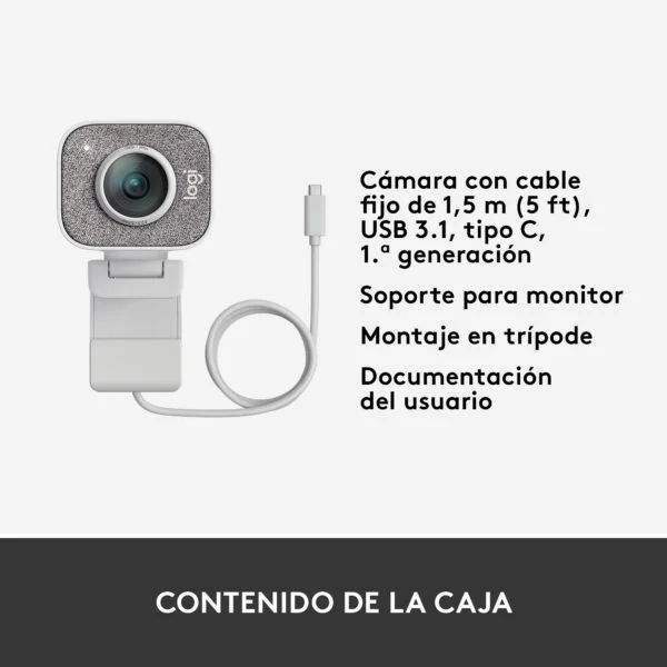 WebCam LOGITECH StreamCam FHD USB-C Blanca (960-001297)