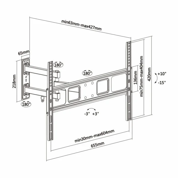 Soporte Pared AISENS 37-70 Gira/Inclina (WT70TSLE-021)