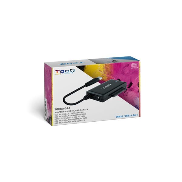 Adaptador TOOQ USB-A a SATA 2.5/3.5 Negro (TQHDA-01A)