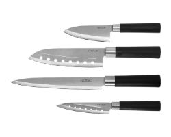 Cuchillo CECOTEC Santoku 4 Unidades Negro