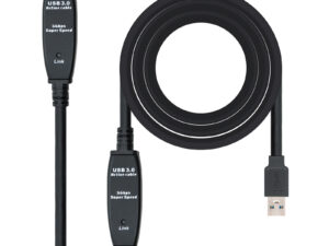 Nanocable USB-A/M a USB-A/H 10m Negro