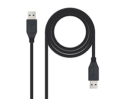 Nanocable USB-A/M a USB-A/M 1m Negro
