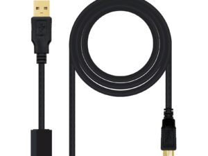 Nanocable USB-A/M a USB-B/M 5m Negro