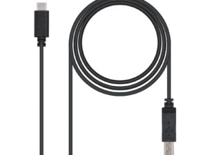 Nanocable USB-B/M a USB-C/M 1m Negro