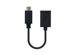 Nanocable USB-A/H a USB-C/M 15cm Negro