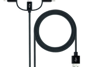 Nanocable USB-A a Lightning/mUSB/USB-C 1m