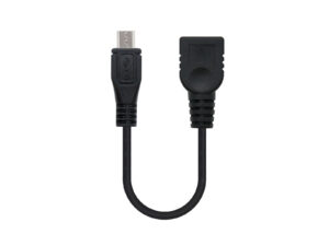 Nanocable mUSB-B/M a USB-A/H 15cm Negro
