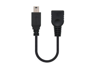Nanocable MiniUSB-B/M a USB-A/H 15cm Negro