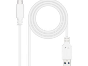 Nanocable USB-A/M a USB-C/M 1m Blanco