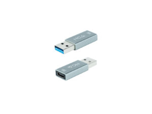Adaptador Nanocable USB-A/M a USB-C/H Gris