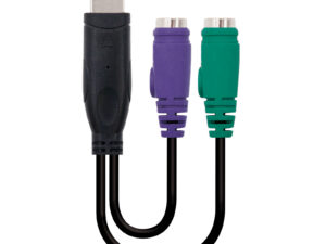 Nanocable USB-A/M a 2xPS/2/H 15cm Negro