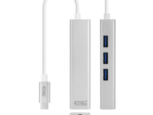 Nanocable 3xUSB-C 3.0 a RJ45 15cm Plata