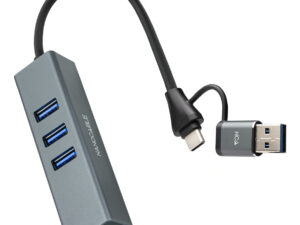 Conversor Nanocable USB-A/C a RJ45+3xUSB-A