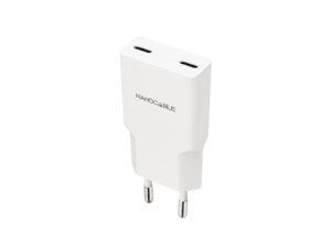 Cargador Nanocable 2xUSB-C PD 20W Blanco