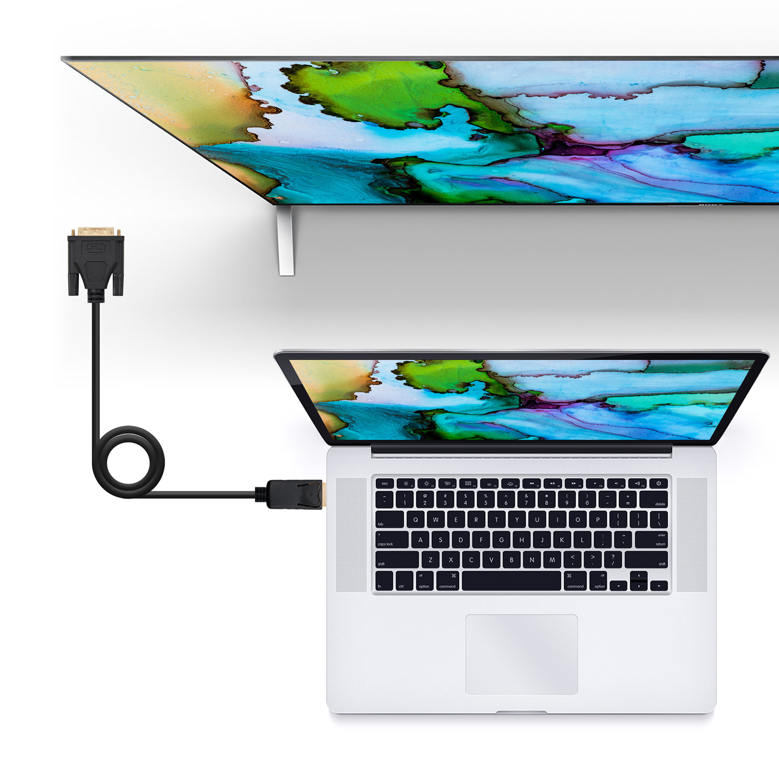 Nanocable DP/M a DVI/M 1m Negro Nanocable DP/M a DVI/M 1m Negro