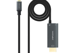 Nanocable USB-C a HDMI+USB-C 1.8m Negro