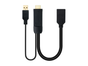 Nanocable USB-A/HDMI/M a DP/H 20cm Negro