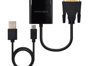 Nanocable DVI/M a VGA/H 10cm Negro