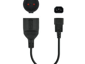 Nanocable C14/M a CEE7/H 25cm Negro