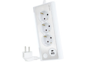 Regleta Nanocable 3xSchuko 2xUSB Blanca