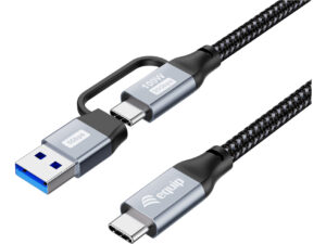 Cable EQUIP USB-C a USB-C + Adap USB-A 100W 2m