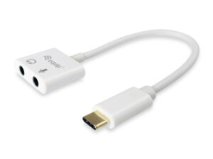 Adaptador EQUIP USB-C/M a 3.5mm/H 15cm Blanco