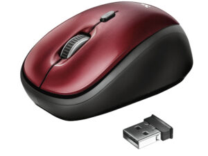 Ratón Trust Yvi Óptico Wireless RF 1600dpi Rojo