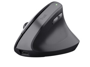Ratón Vertical Trust Bayo II Óptico RF Negro