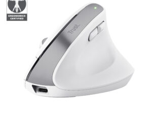 Ratón Vertical Trust Bayo+ Óptico RF BT Blanco