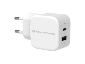 Cargador Pared CONCEPTRONIC 20W 2USB Blanco
