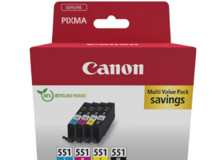 Tinta Canon CLI-551 Pack Negro/Tricolor