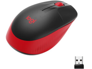 Ratón LOGITECH M190 Óptico RF Negro/Rojo