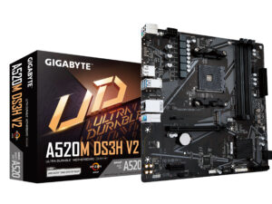 GIGABYTE A520M DS3H V2:(AM4) 4DDR4 HDMI DVI-D DP mATX GIGABYTE A520M DS3H V2:(AM4) 4DDR4 HDMI DVI-D DP mATX