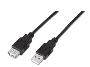 Cable AISENS USB-A/M a USB-A/H 1.8m Negro