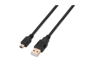 Cable USB-A 2.0/M a Mini USB/M 0.5m Negro