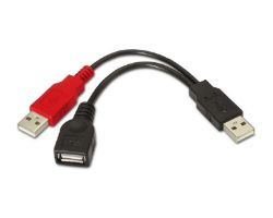 Cable AISENS USB-A/M a 2xUSB-A/H/M 15cm