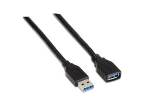 Cable AISENS USB-A/M a USB-A/H 1m Negro