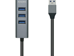 Hub AISENS USB-A 3.0 a 4xUSB-A 3.0 Gris