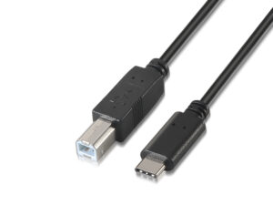 Cable AISENS USB-C/M a USB-B/M 2m Negro