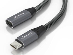 Cable AISENS USB-C/M a USB-C/H 1.5m Gris
