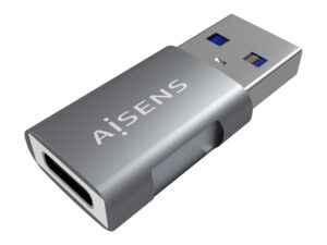 Adaptador AISENS USB-A/M a USB-C/H Gris