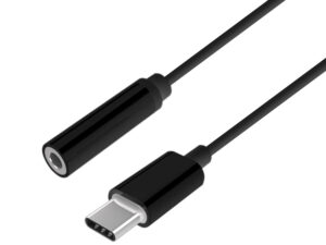 Cable AISENS USB-C/M a 3.5mm/H 15cm Negro