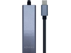 Adaptador AISENS USB-C a USB-A/RJ45 Gris