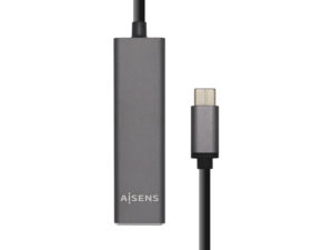 Hub AISENS USB-C a 4xUSB-A 3.0 15cm Gris